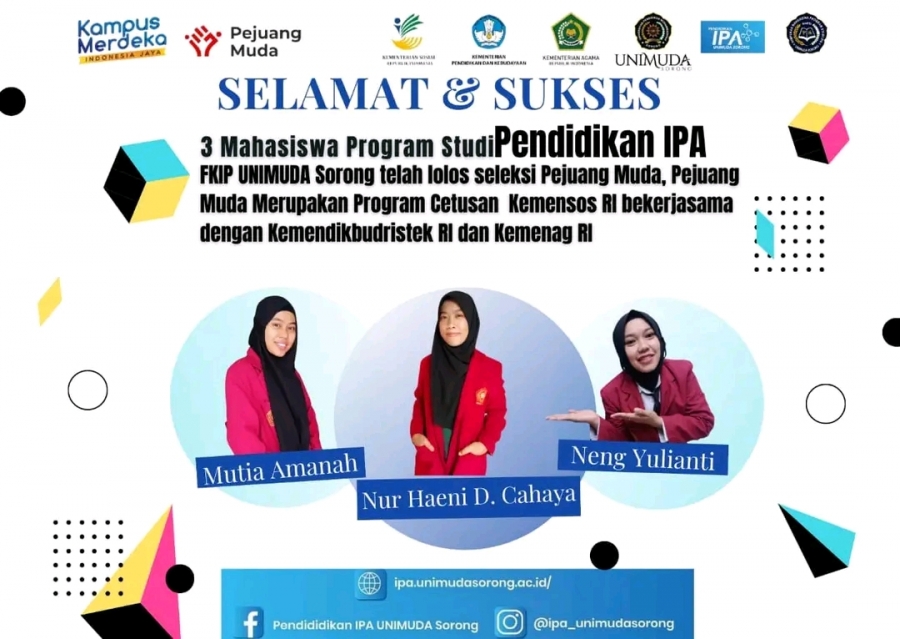 Tiga Mahasiswi Pendidikan IPA Universitas Pendidikan Muhammadiyah Sorong Lolos Program Pejuang Muda